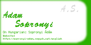 adam sopronyi business card